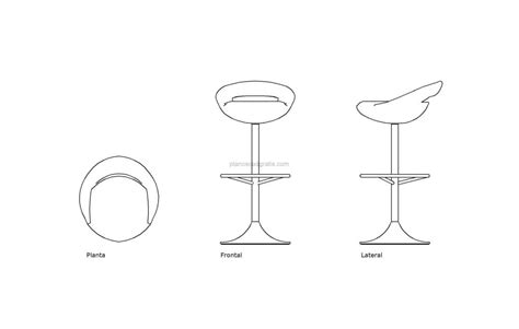 Taburete Moderno Bloque De AutoCAD Planos CAD