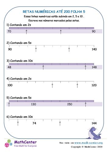 Segundo Ano Planilhas Números De Três Dígitos Math Center