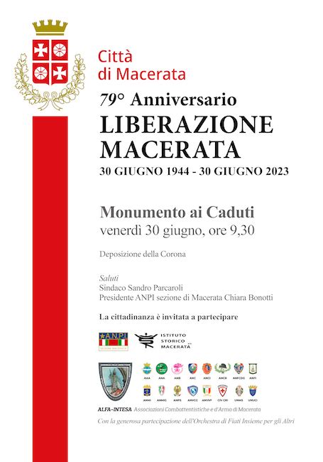 79 Anniversario Della Liberazione Di Macerata Il 30 Giugno Cerimonia