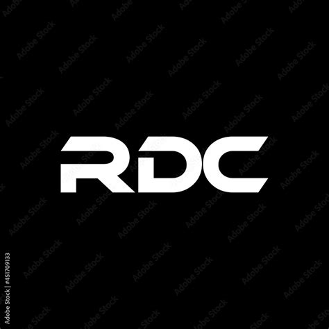 Vecteur Stock Rdc Letter Logo Design With Black Background In