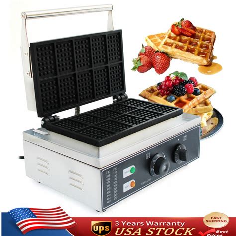 Commercial Nonstick 110V Electric 10pcs Waffle Maker Baker Machine