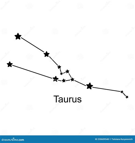 Constellation Of Zodiac Sign Taurus Vector Illustration Stock Vector