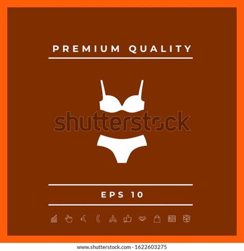 Set Lingerie Swimsuit Twopiece Bikini Silhouette Stock Vector Royalty Free