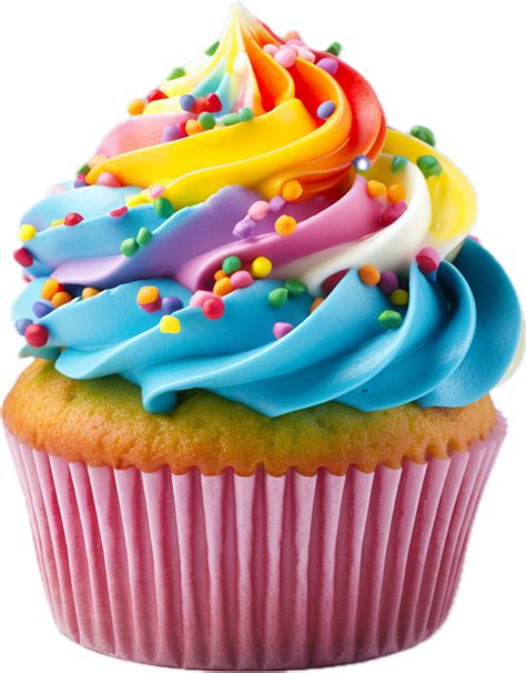 Rainbow Cupcake Png With Ai Generated 34338967 Png