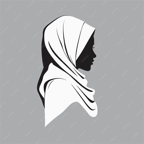 Premium Vector Hijab Woman Silhouette Vector Illustration