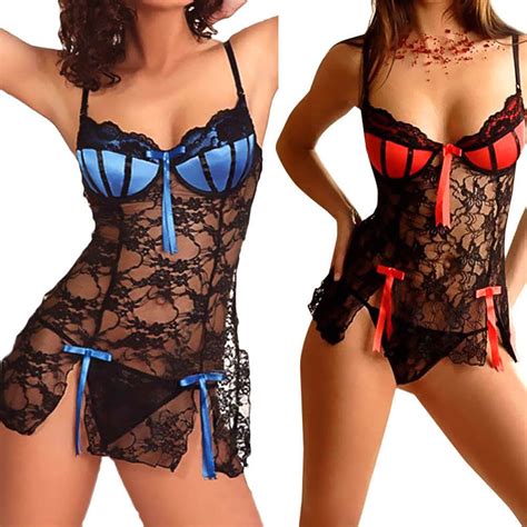 Sexy Women Lace Lingerie Nightwear Sleepwear Babydoll Teddy Pajamas Dress Us Ebay