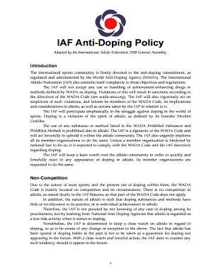 Fillable Online IAF Anti Doping Policy Fax Email Print PdfFiller