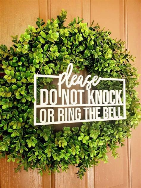 Do Not Knock Sign No Soliciting Sign Door Hanger Sign No