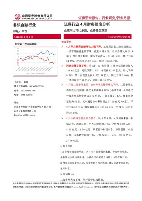 证券行业4月财务报表分析：业绩同比环比承压，业务转型艰难