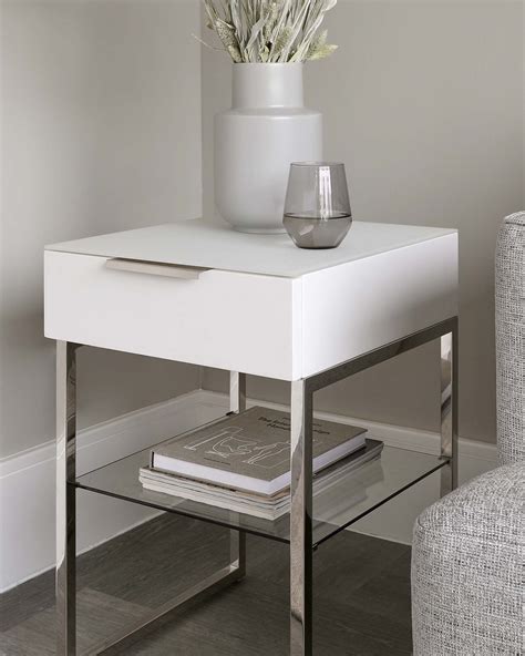 Matt White Side Table Living Room Danetti