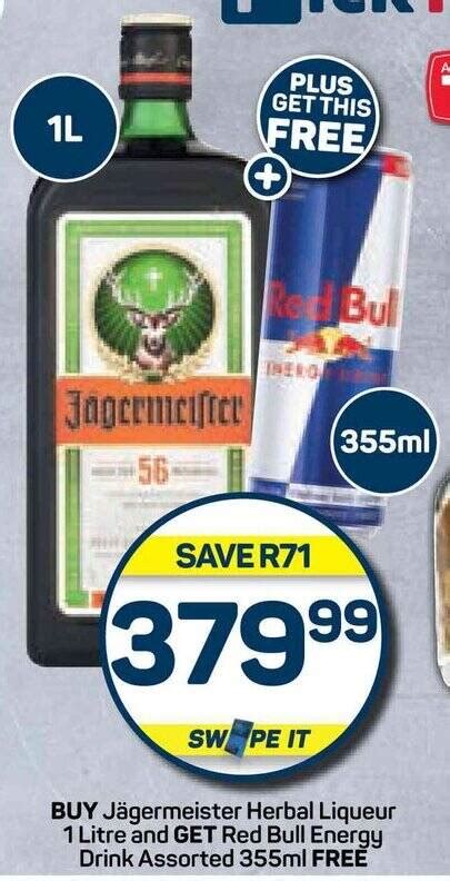 Buy J Germeister Herbal Liqueur Litre And Get Red Bull Energy Drink