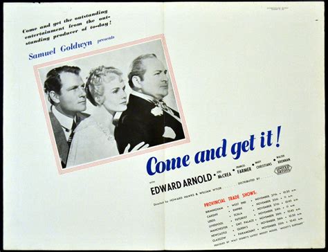 COME AND GET IT! | Rare Film Posters