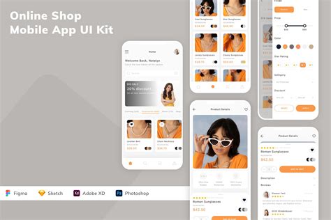 Online Shop Mobile App Ui Kit Graphic By Betush Creative Fabrica