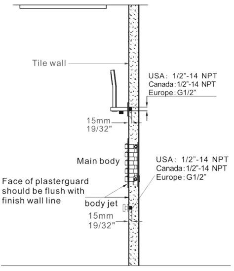 Mondawe 6368 Ceiling Shower Head With Handled Set Installation Guide