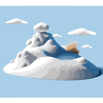 Snow Bank Vector, Sticker Clipart An Isolated Illustration Of An Ice ...