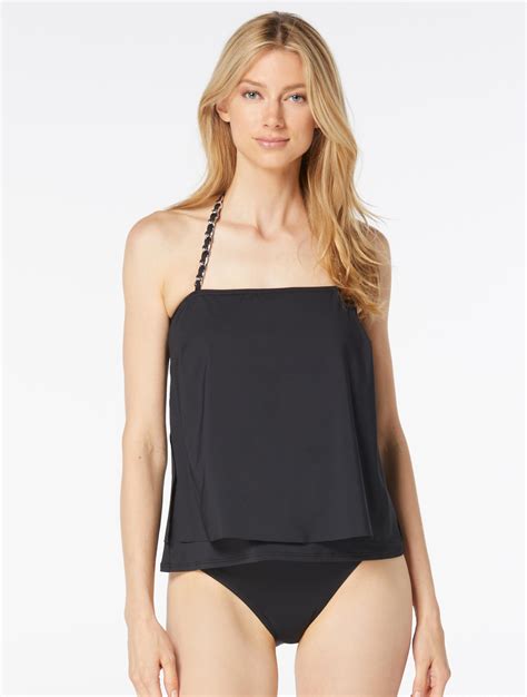 Michael Michael Kors Halter Tankini Top Chain Solids