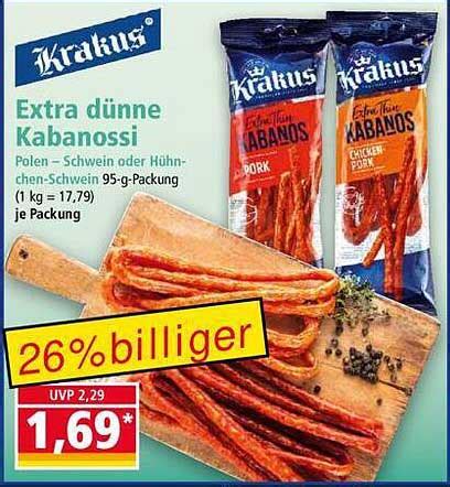 Krakus Extra Dünne Kabanossi Angebot bei NORMA 1Prospekte de