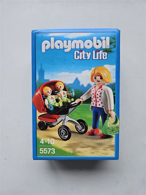 PLAYMOBIL Mother With Twin Stroller Action Figure 5573 For Sale