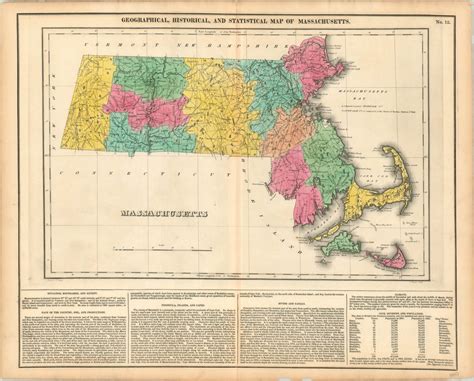 Geographical, Statistical, and Historical Map of Massachusetts - Curtis Wright Maps