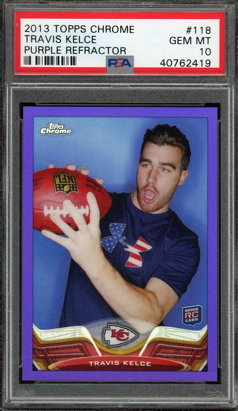 Travis Kelce Topps Chrome Purple Refractor Rookie Card