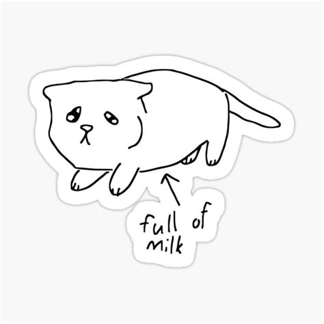 Full Of Milk Kitten Hd Cat Meme Sticker For Sale By Rzera Redbubble