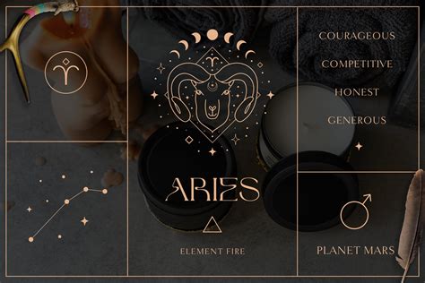 Aries Zodiac Sign Logo Branding Design Kit Design Cuts