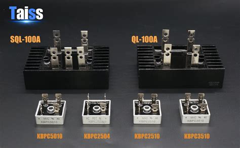 Taiss 4Pcs KBPC5010 Bridge Rectifier 1000V 50A AC To DC Full Wave