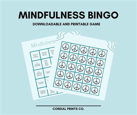 Mindfulness Bingo Game 24 Ways To Practice Mindfulness Etsy