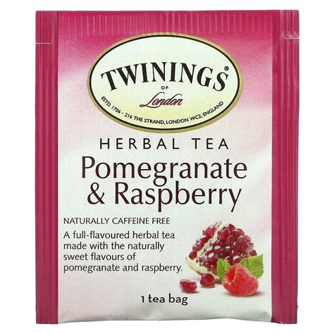 Twinings Herbal Tea Pomegranate And Raspberry Caffeine Free 20 Tea Bags 141 Oz 40 G Iherb