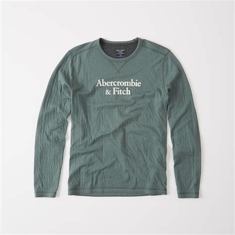 Lyst Abercrombie Fitch Long Sleeve Graphic Tee In Green For Men