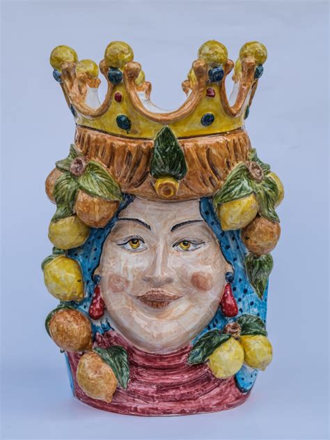 Testa Di Moro Donna In Ceramica Siciliana Di Caltagirone Cod T B