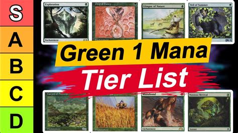 I Ranked Every 1 Mana Green Spell On A Tier List Magic The Gathering