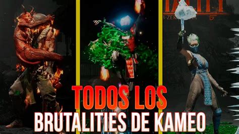 As Se Ven Todos Los Brutalities De Peleadores Kameo En Mortal Kombat