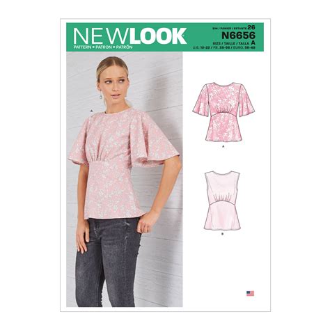 New Look Sewing Pattern N6656 Misses Top With Optional Back Opening