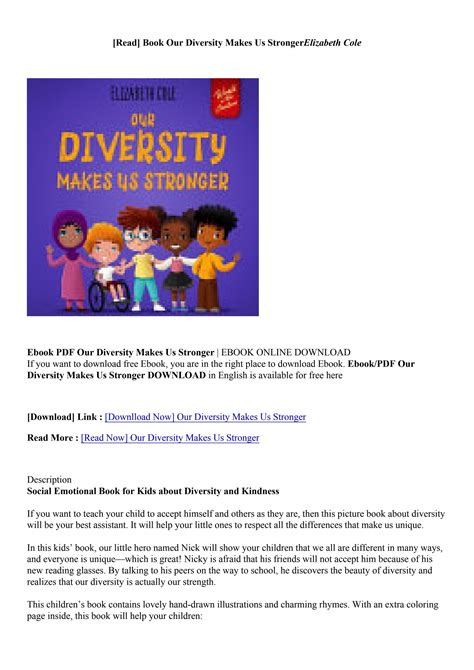 Pdf Our Diversity Makes Us Stronger Elizabeth Cole By Dweinornb Issuu