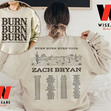 Vintage Zach Bryan Burn Burn Burn Tour 2023 Tracklist Sweatshirt