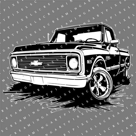 Chevy C10 Silhouette Digital File C10 Truck File Chevy Truck Png