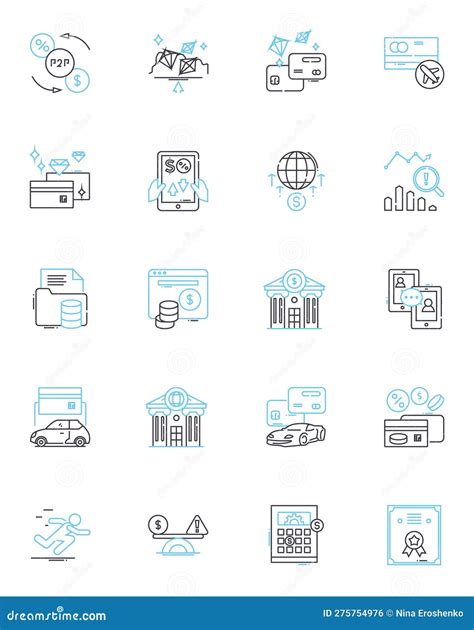 Portfolio Management Linear Icons Set Investment Diversification