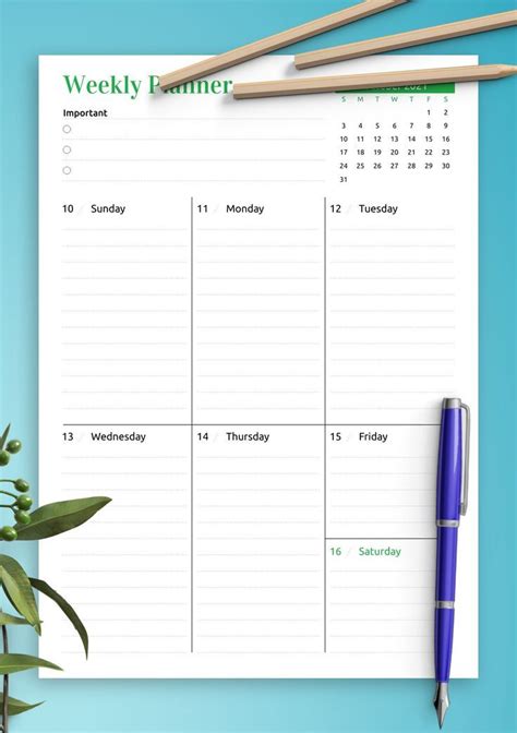 Pin On Weekly Planner Template