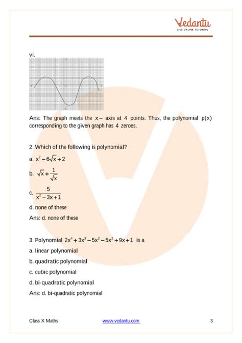 Cbse Class 10 Mathematics Chapter 2 Polynomials Important Questions