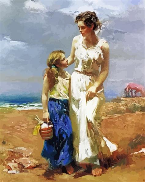 Mother And Daughter By Pino Daeni - Paint By Numbers - Num Paint Kit