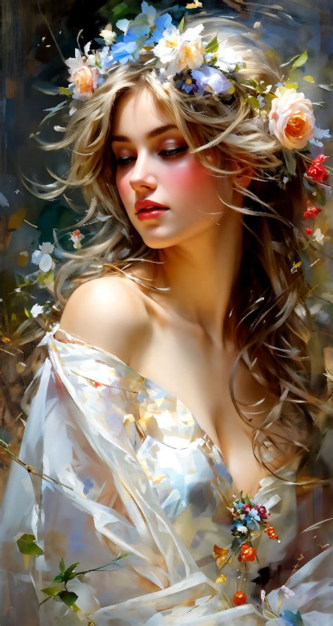 Exquisite European Beauty Her Platinum Locks Tumbling In The Breeze