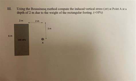 solved iii   boussinesq method compute  induced cheggcom