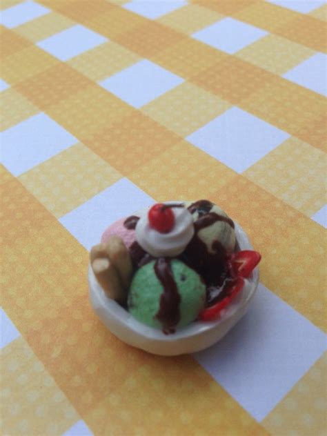 Items Similar To Polymer Clay Ice Cream Sundae Charm On Etsy