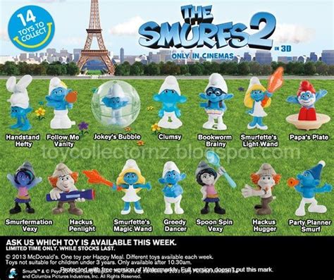 Smurfs Happy Meal Toys Mcdonalds Australia And New Zealand