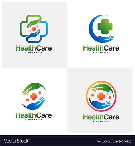 Set health care logo design concept Royalty Free Vector