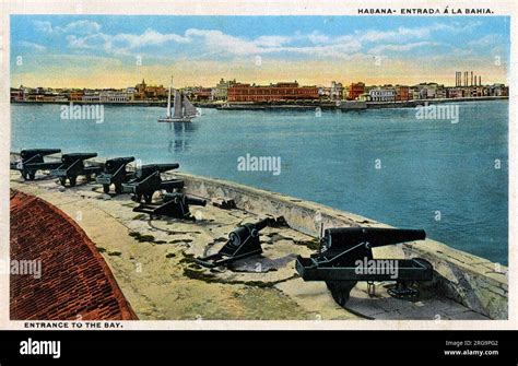 Havana Cuba Entrance To The Bay View From Morro Castle Stock Photo