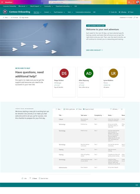 Microsoft Lists Employee Onboarding Template