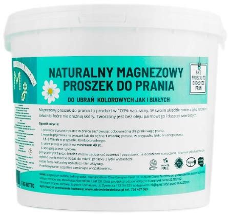 Proszek do prania MAGNEZOWY naturalny bio ekologiczny CZYSTY SKŁAD 5kg