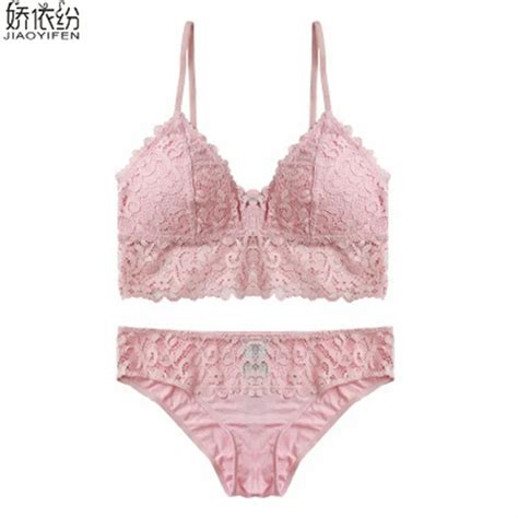 New Sexy Lace Bra Sets Ultra Thin Underwear Deep V Women Push Up Bra Set Padded Wear Outside